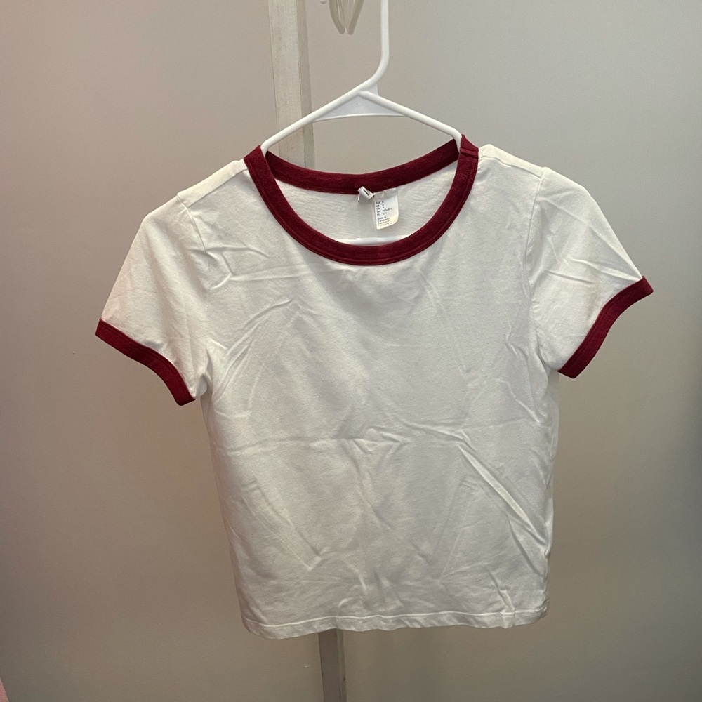 White/Red Ringer Tee